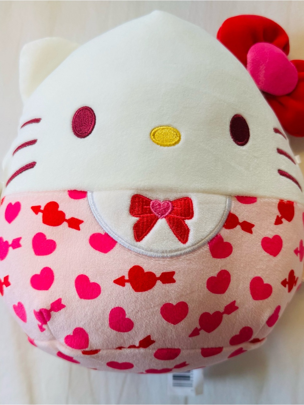 Hello Kitty Pink Plush with Red and Hot Pink Hearts